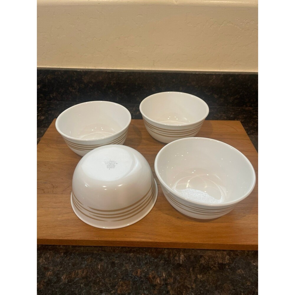 4 Corelle Strokes of Color (Brushed) Creamy Sand soup bowl